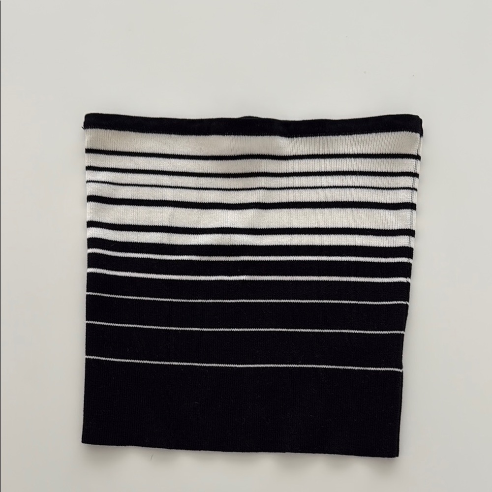 Black and White Striped Tube Top